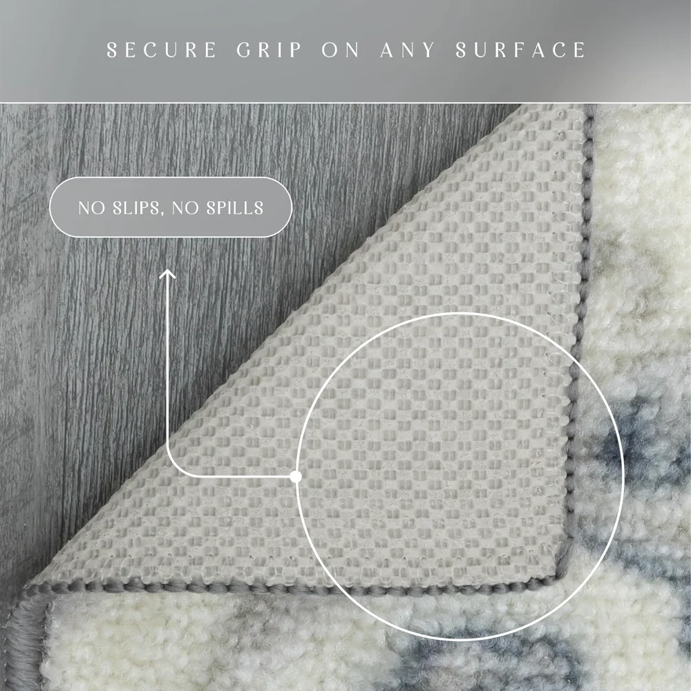 Blooming Damask Accent Rug, 34" x 20", Grey, view 5