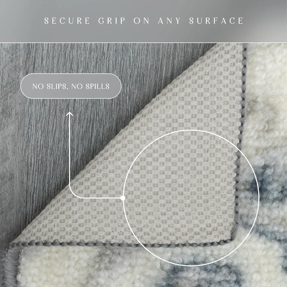 Blooming Damask Pet Mat, 5' x 7', Grey, view 6