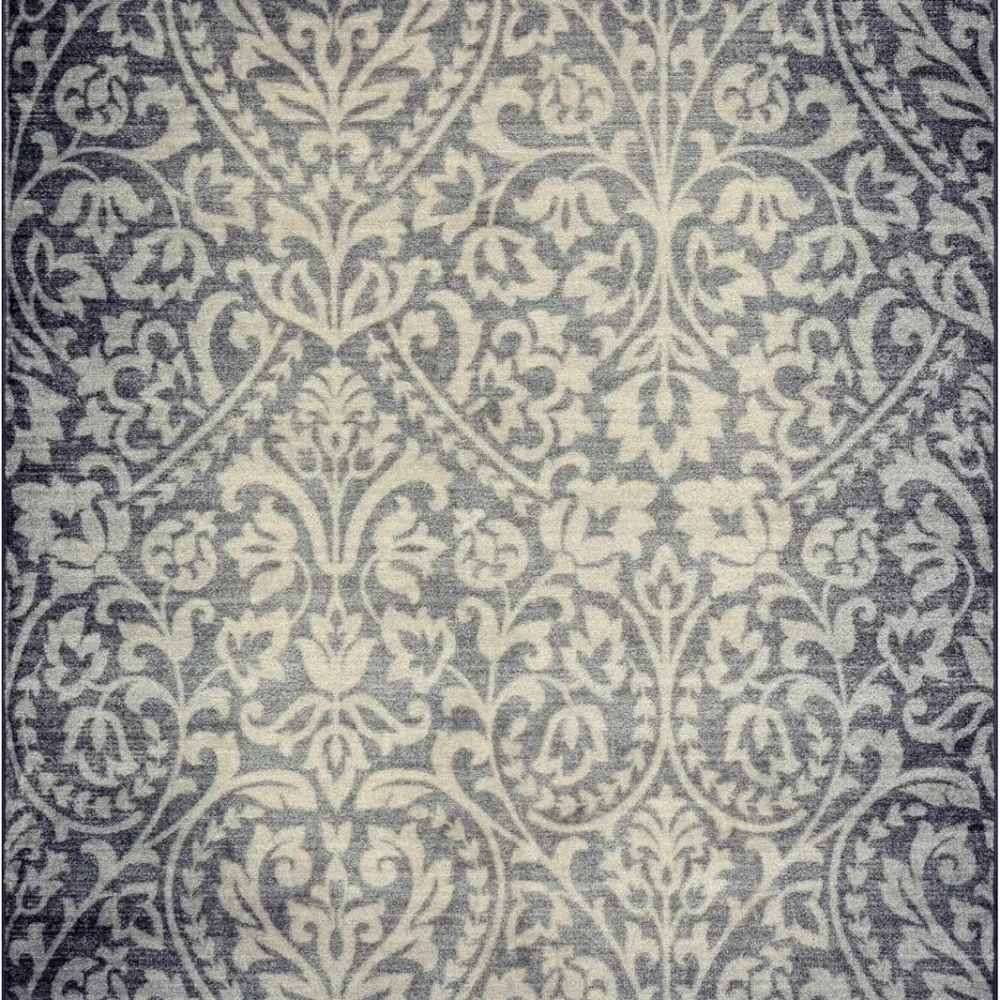 Exeter Floral Area Rug, 4'9" x 7', Grey