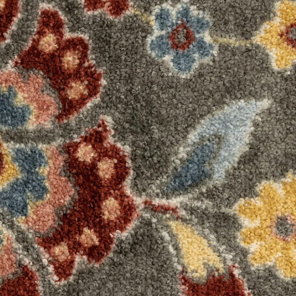 Gardena Floral Accent Rug, 2'6" x 3'10", Grey, view 7