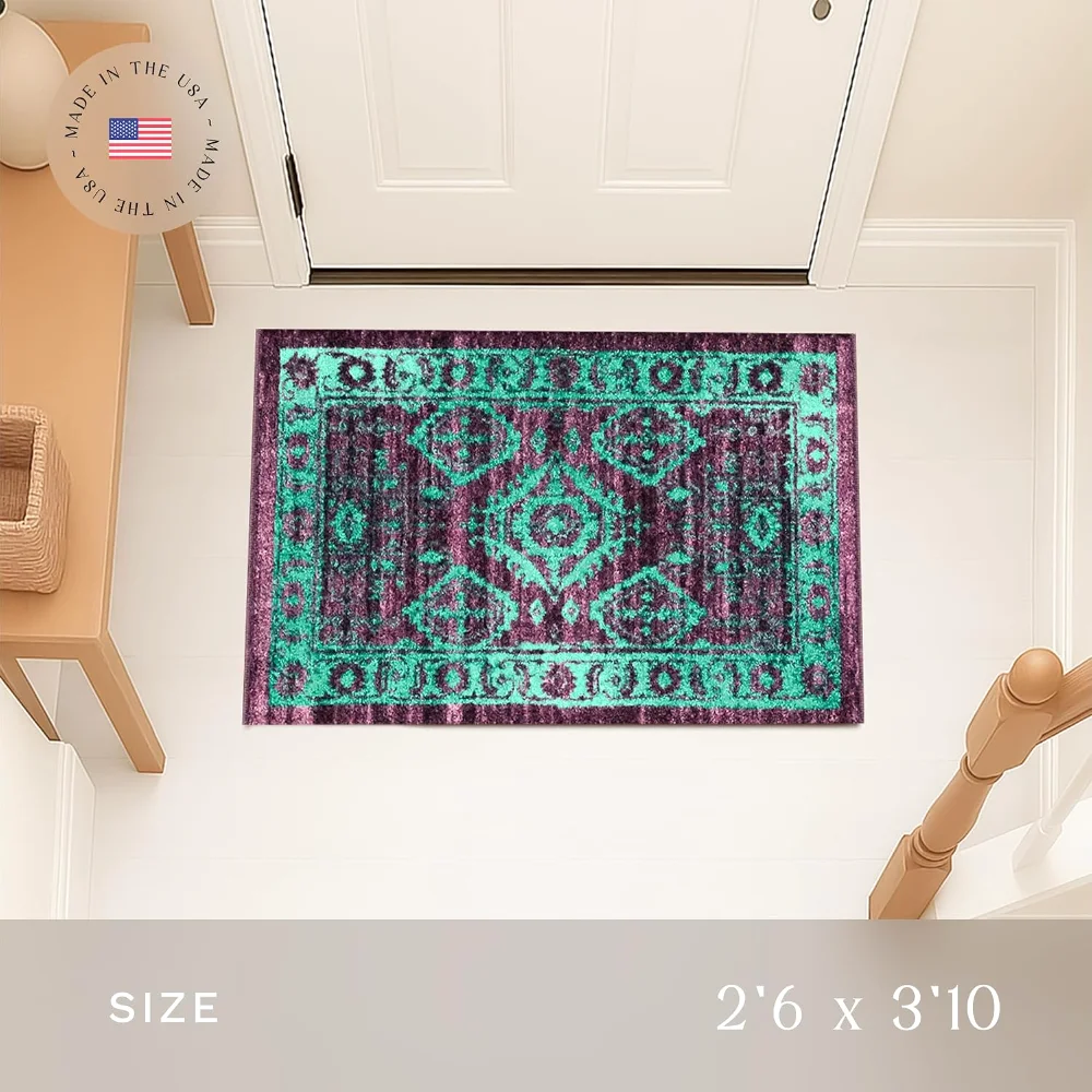 Georgina Traditional Accent Rug, 2'6" x 3'10", Wineberry, view 2