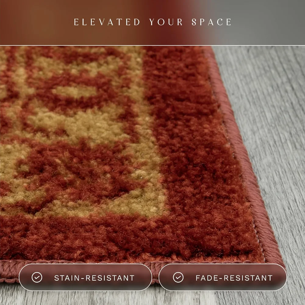 Georgina Traditional Area Rug, 4'9" x 7', Red, view 5