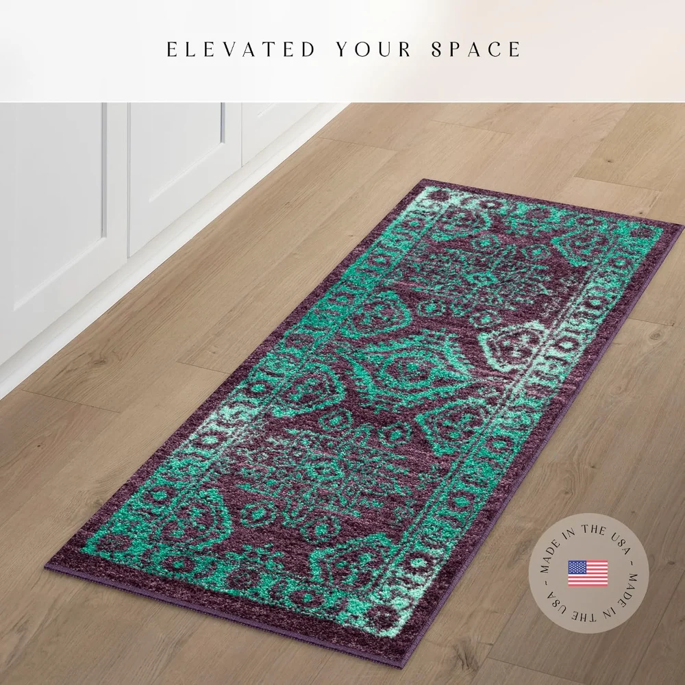 Georgina Traditional Runner, 1'8" x 5', Wineberry, view 3