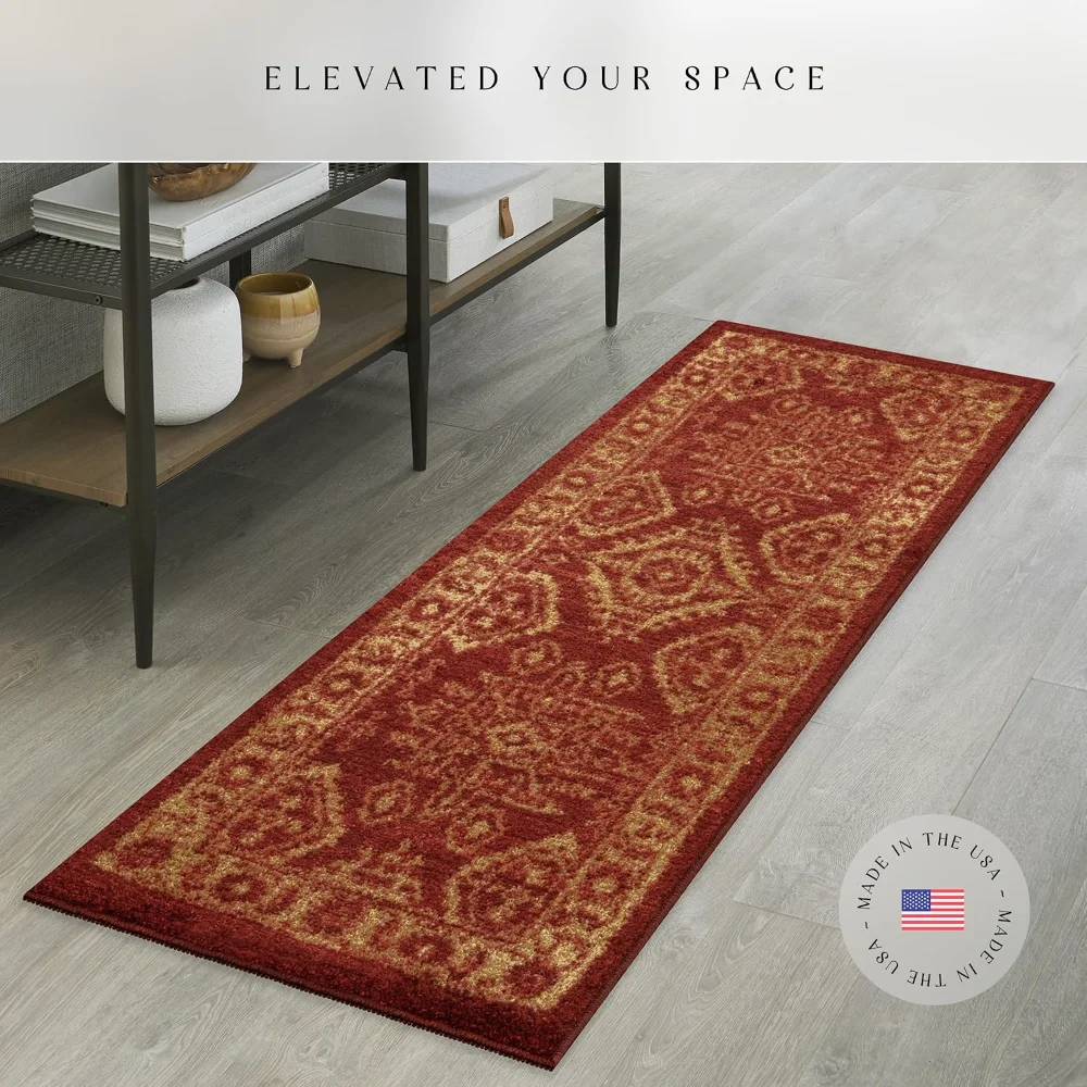 Georgina Traditional Runner, 2' x 6', Red, view 2