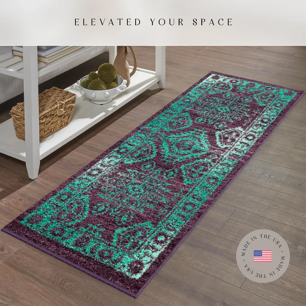 Georgina Traditional Runner, 2' x 6', Wineberry, view 2