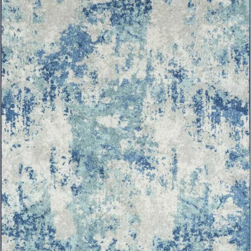 Horizon Modern Abstract Pet Mat, 4'9" x 7', Arctic Blue