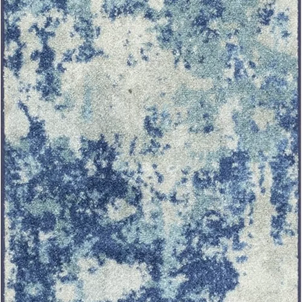 Horizon Modern Abstract Runner, 2' x 6', Arctic Blue
