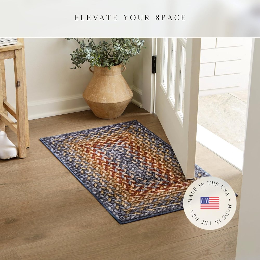 Marion Bohemian Braided-Style Print Accent Rug, 1'8" x 2'10", Multi Color styled in a room