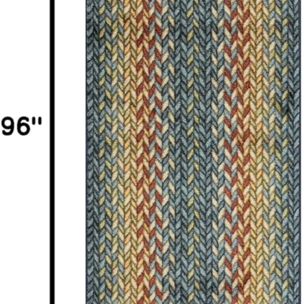 Marion Bohemian Braided-Style Print Runner, 2' x 8', Multi Color, view 2