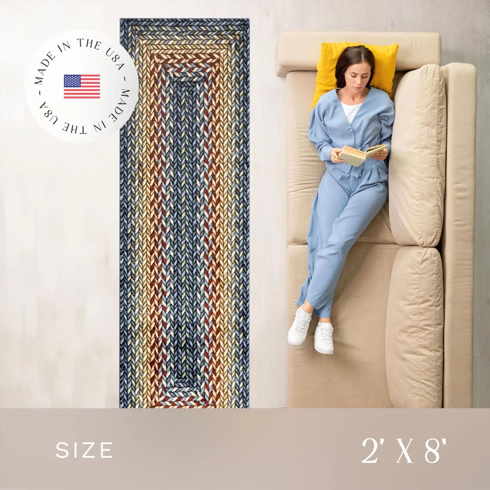 Marion Bohemian Braided-Style Print Runner, 2' x 8', Multi Color, view 4