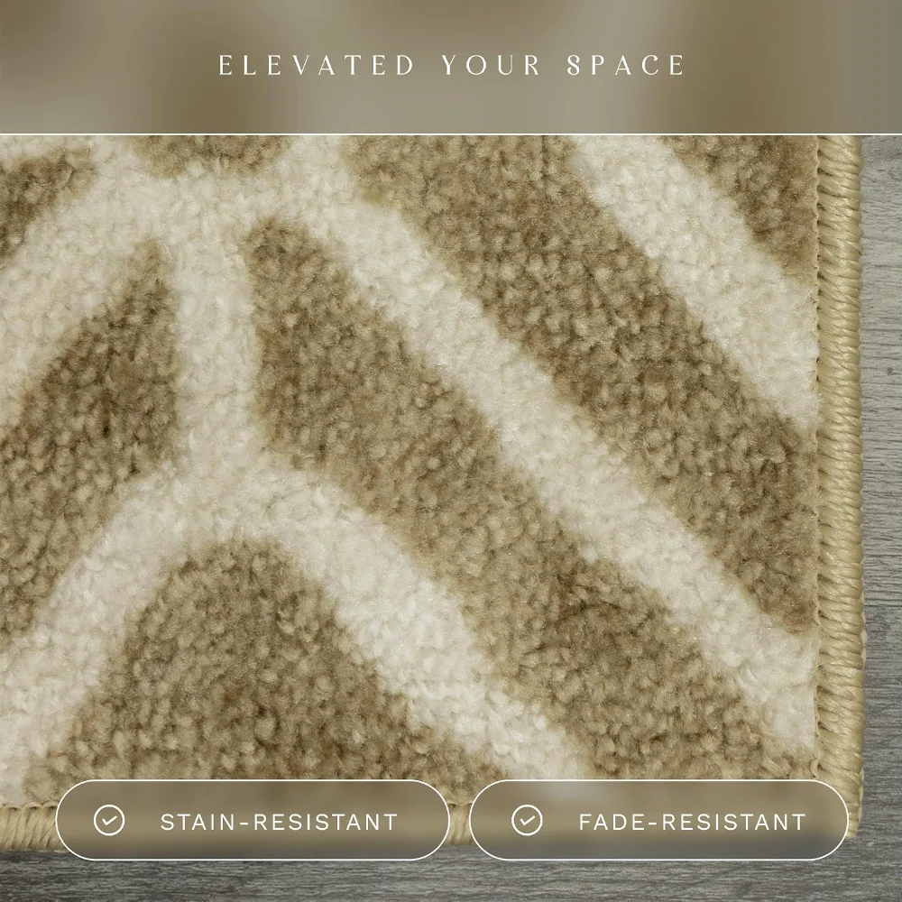 Moderna Geometric Accent Rug, 34" x 20", Beige, view 4