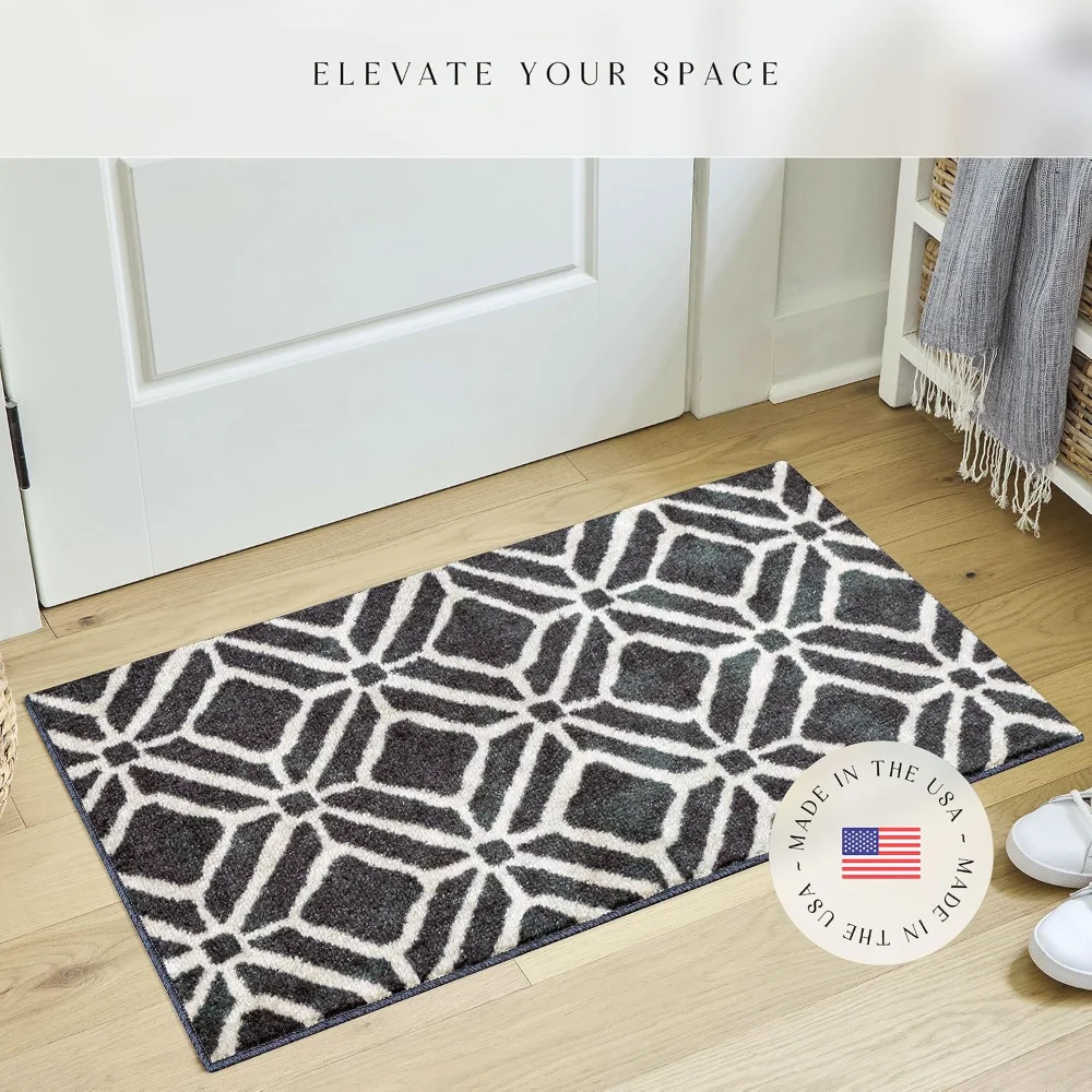Moderna Geometric Accent Rug, 34" x 20", Dark Blue, view 3