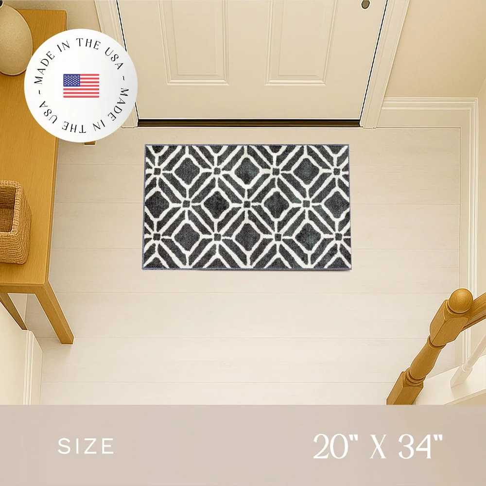 Moderna Geometric Accent Rug, 34" x 20", Dark Blue, view 4