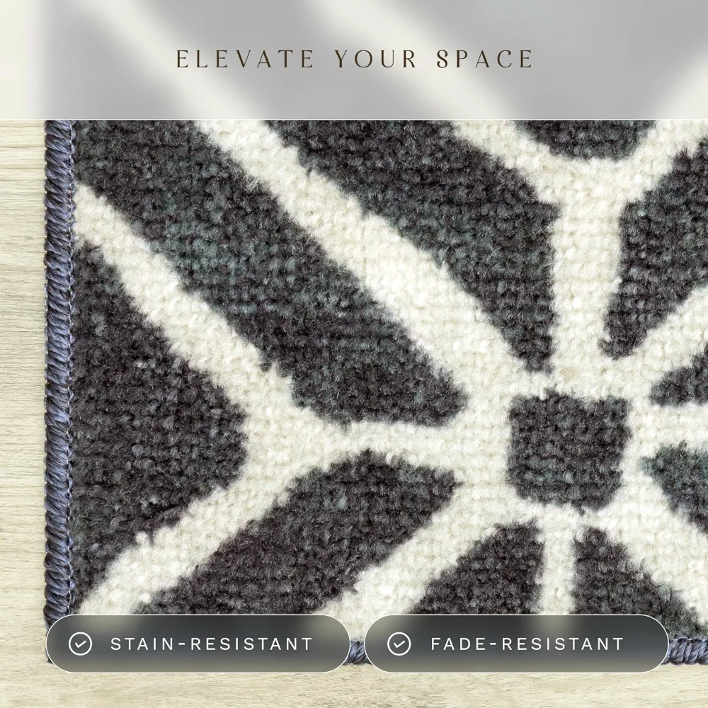 Moderna Geometric Area Rug, 4'9" x 7', Dark Blue, view 5
