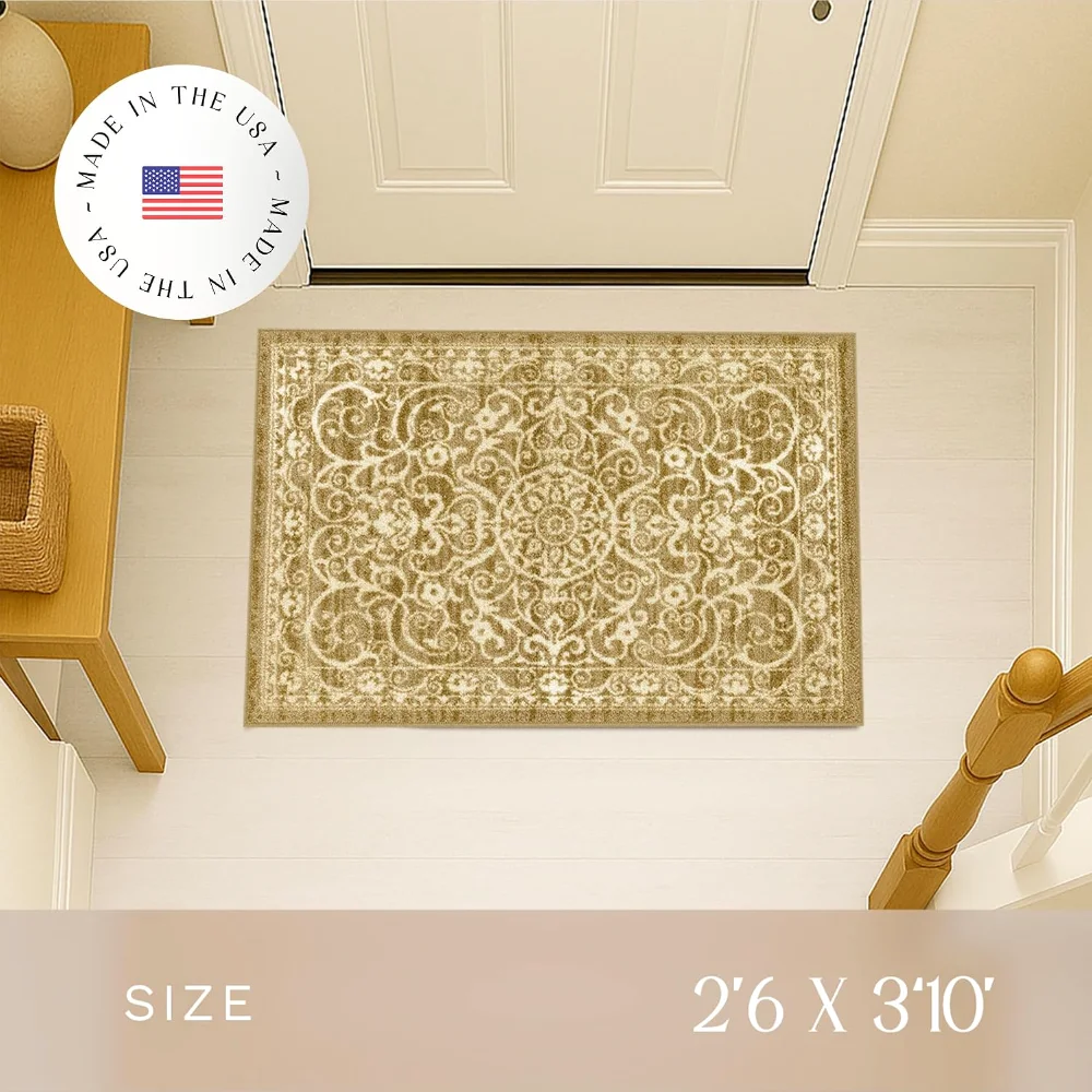 Pelham Vintage Medallion Accent Rug, 2'6" x 3'10", Khaki, view 2