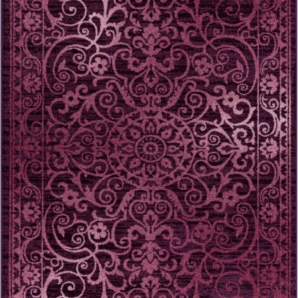Pelham Vintage Medallion Pet Mat, 3'4" x 5', Wineberry