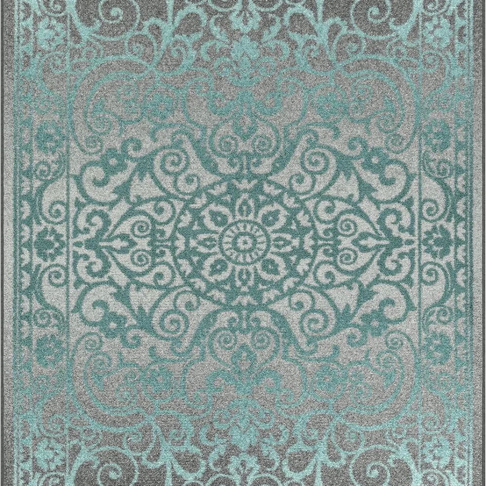 Pelham Vintage Medallion Pet Mat, 4'9" x 7', Grey