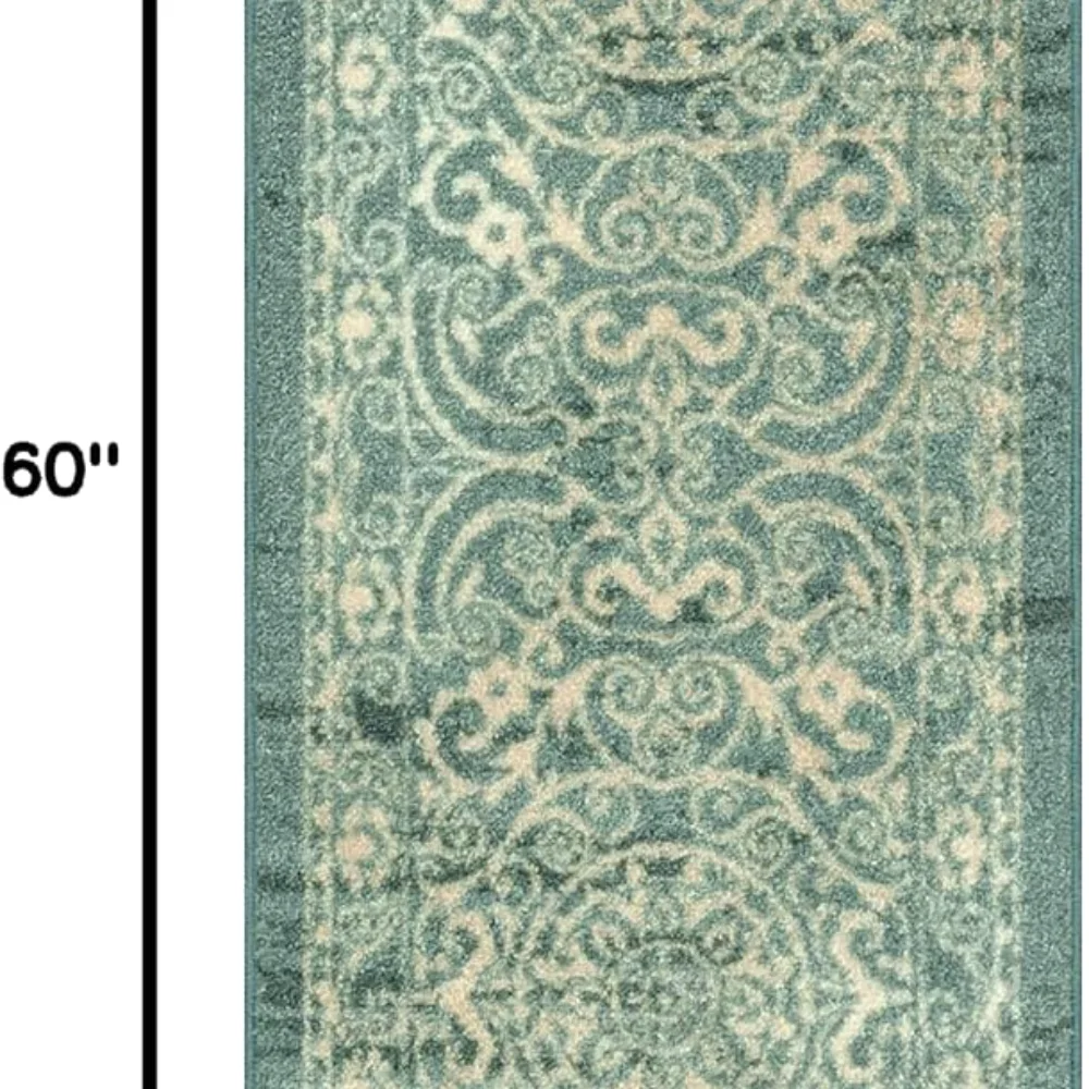 Pelham Vintage Medallion Runner, 1'8" x 5', Light Spa, view 2