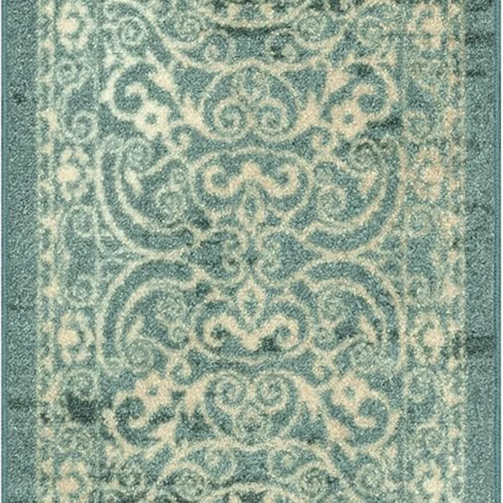 Pelham Vintage Medallion Runner, 1'8" x 5', Light Spa