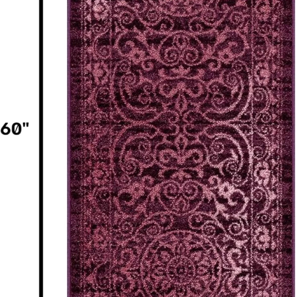 Pelham Vintage Medallion Runner, 1'8" x 5', Wineberry, view 2