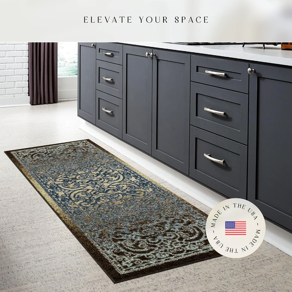 Pelham Vintage Medallion Runner, 2' x 6', Blue, view 2