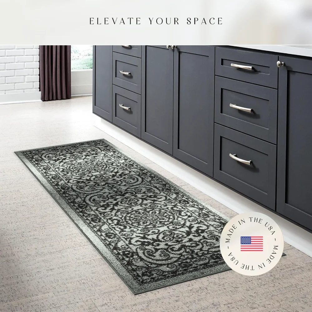 Pelham Vintage Medallion Runner, 2' x 6', Grey, view 3