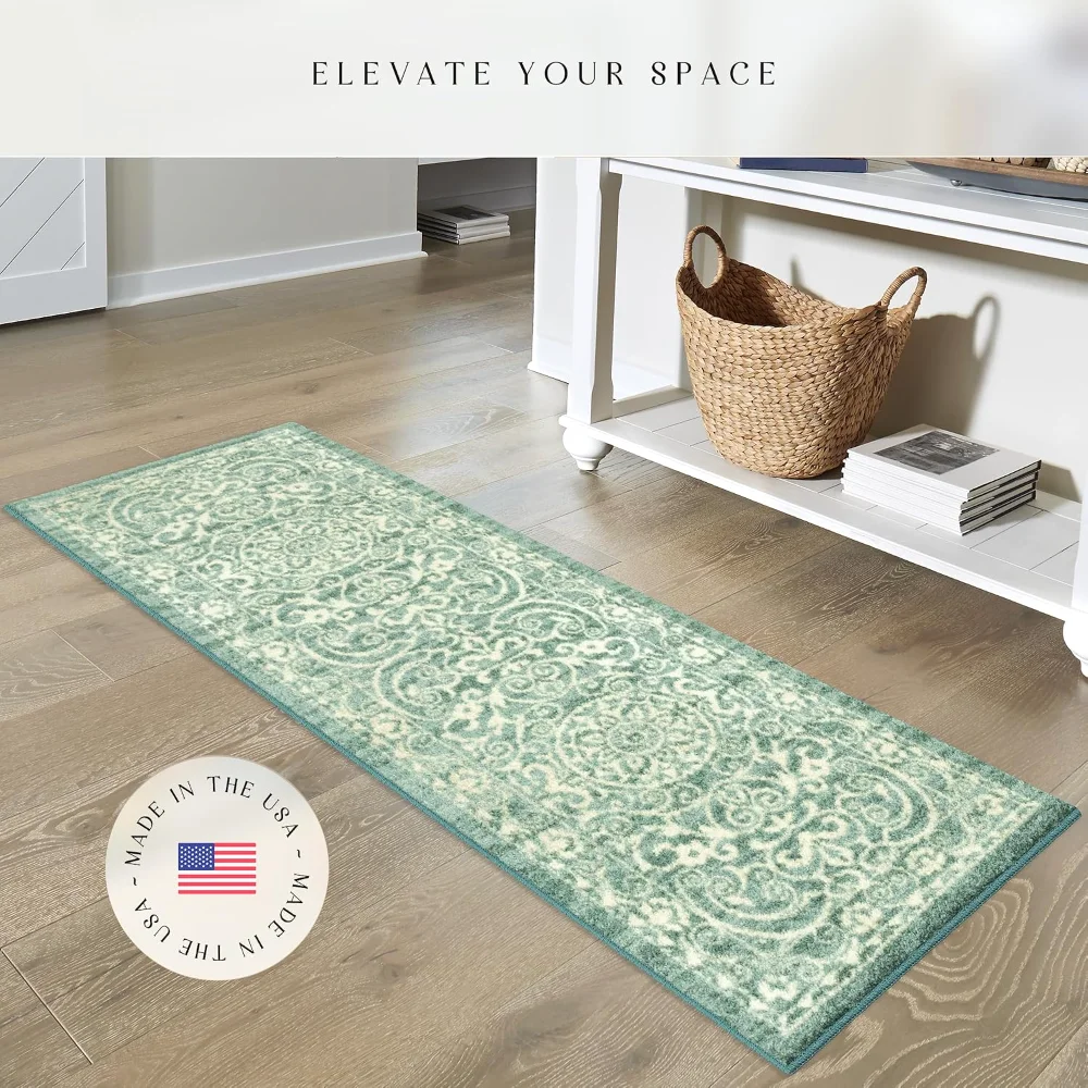 Pelham Vintage Medallion Runner, 2' x 6', Light Spa, view 2