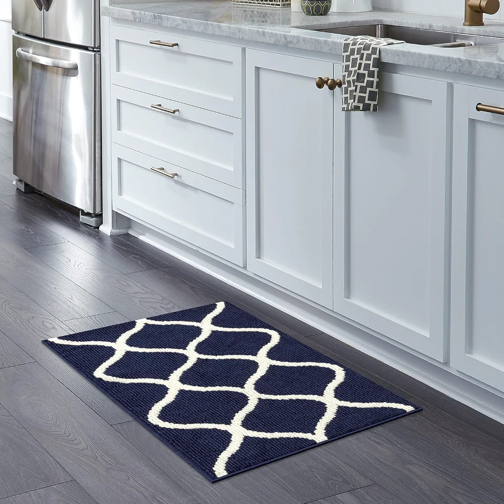 Rebecca Moroccan Trellis Area Rug, 34' x 20', Navy, view 2