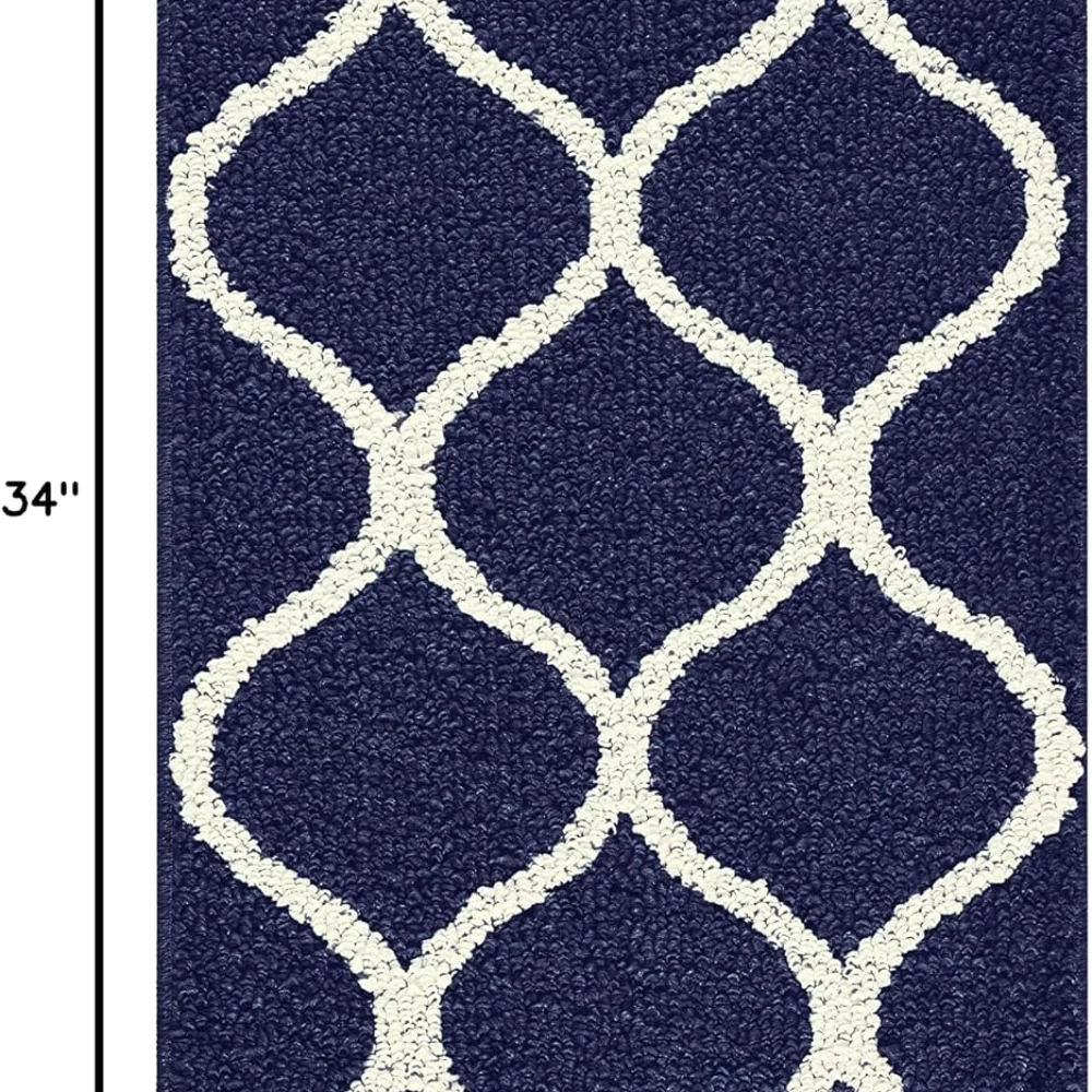 Rebecca Moroccan Trellis Area Rug, 34' x 20', Navy, view 3