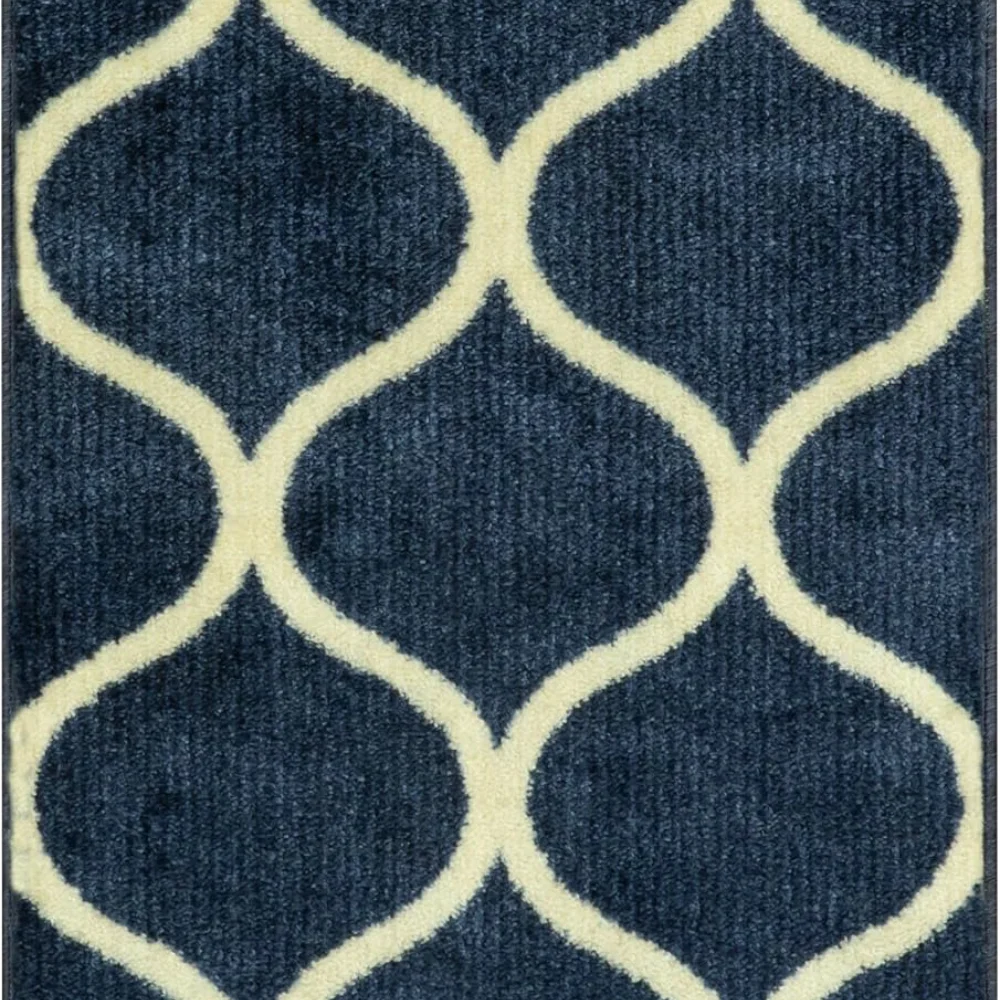 Rebecca Moroccan Trellis Area Rug, 34' x 20', Navy