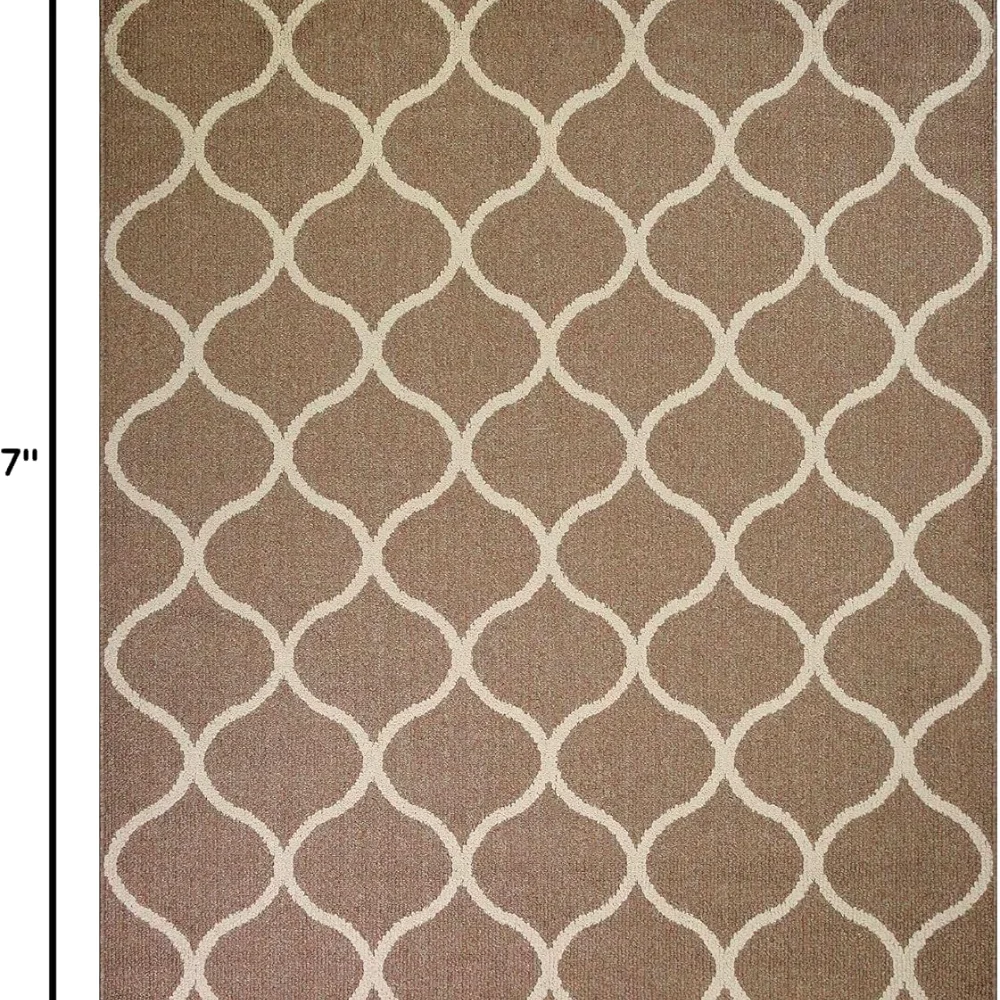 Rebecca Moroccan Trellis Pet Mat, 4'9" x 7', Taupe, view 3