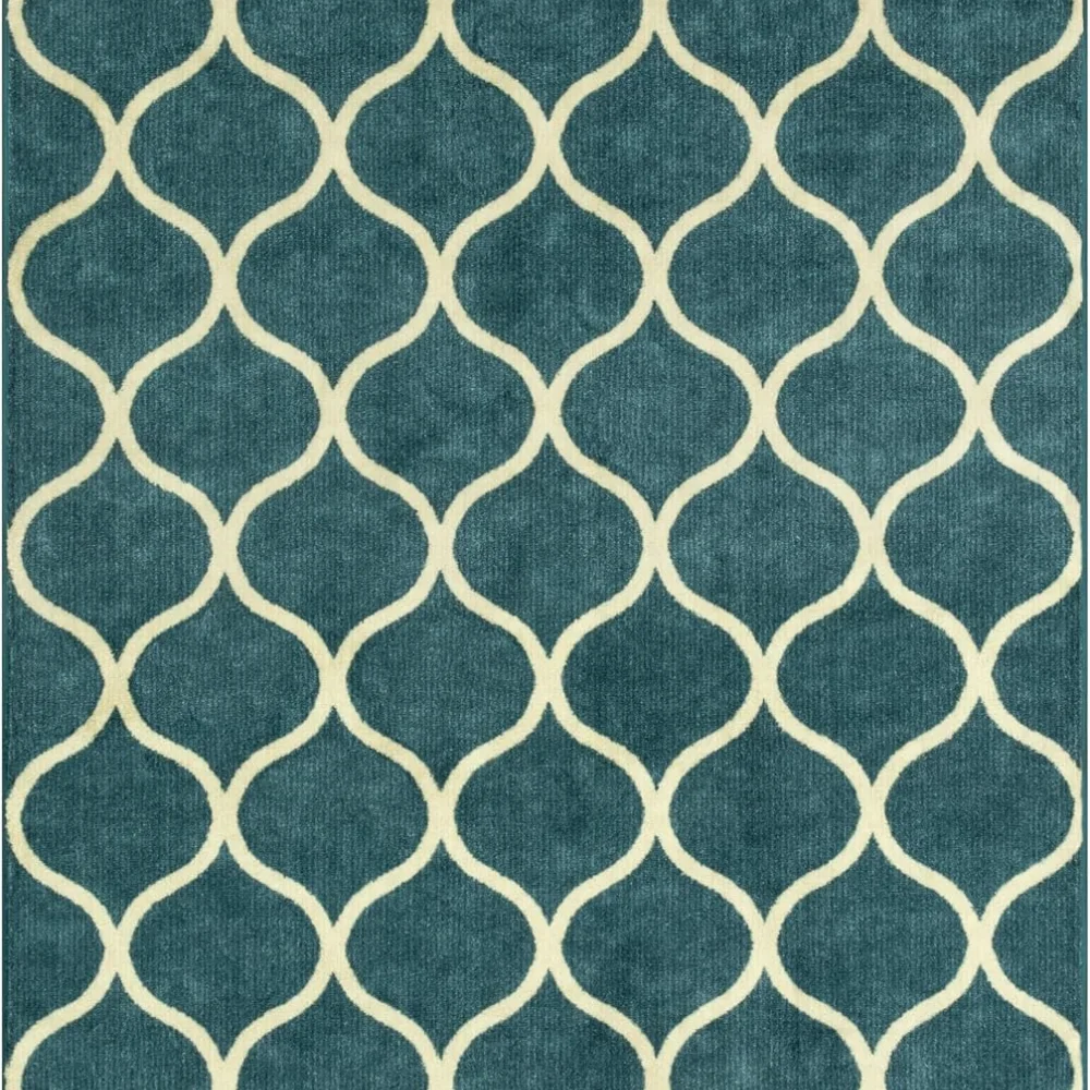 Rebecca Moroccan Trellis Runner, 2' x 6', Teal, view 4