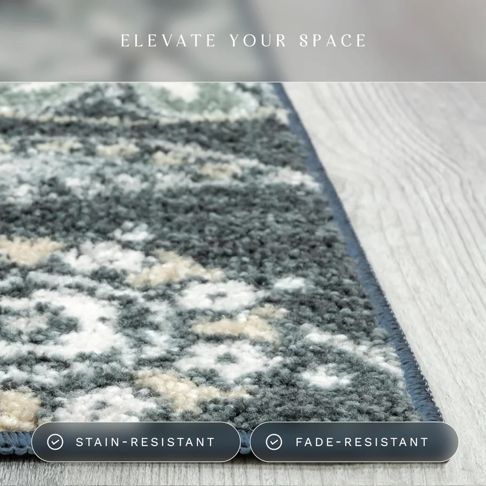 Reggie Floral Accent Rug, 2'6" x 3'10", Blue, view 4