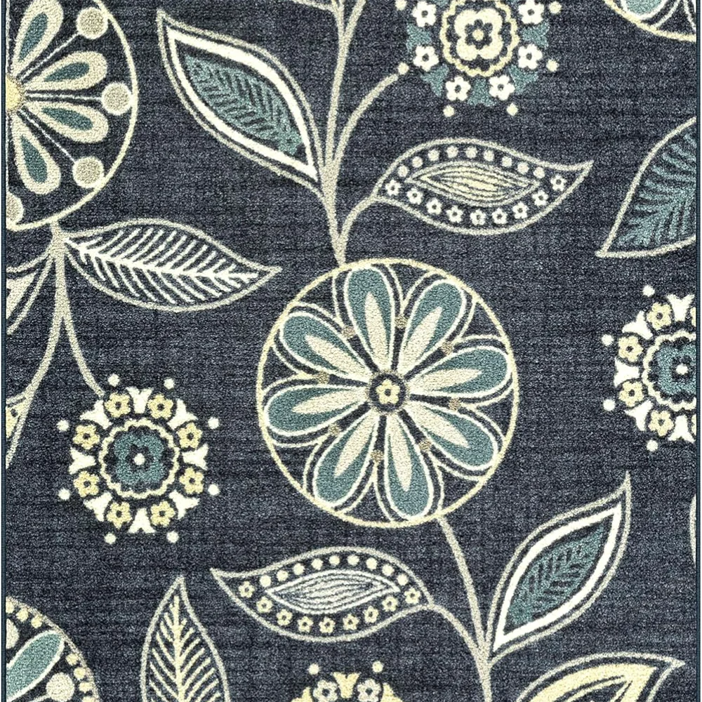 Reggie Floral Pet Mat, 3'4" x 5', Blue