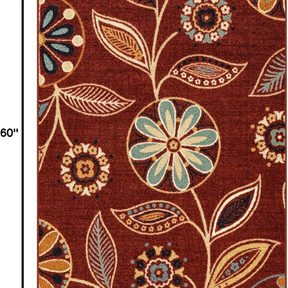 Reggie Floral Pet Mat, 3'4" x 5', Merlot, view 2