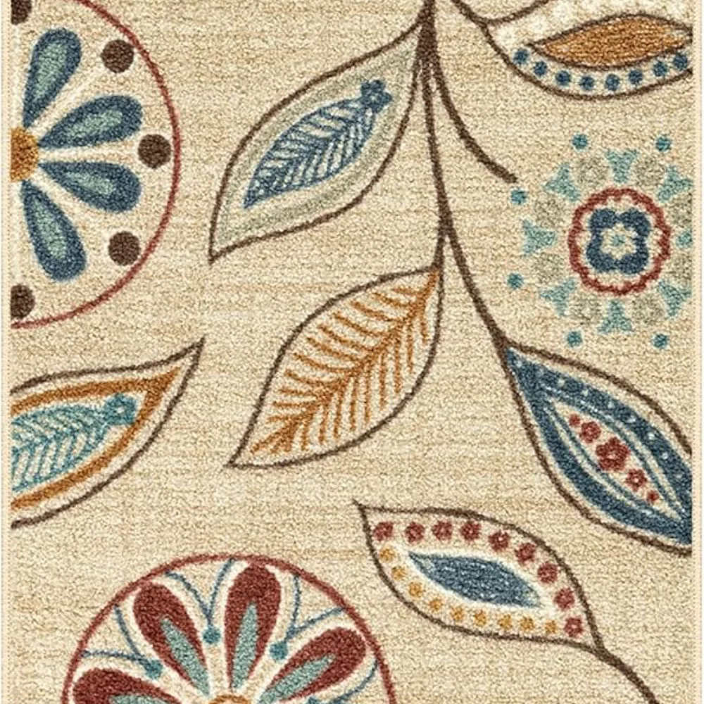 Reggie Floral Runner, 1'8" x 5', Beige
