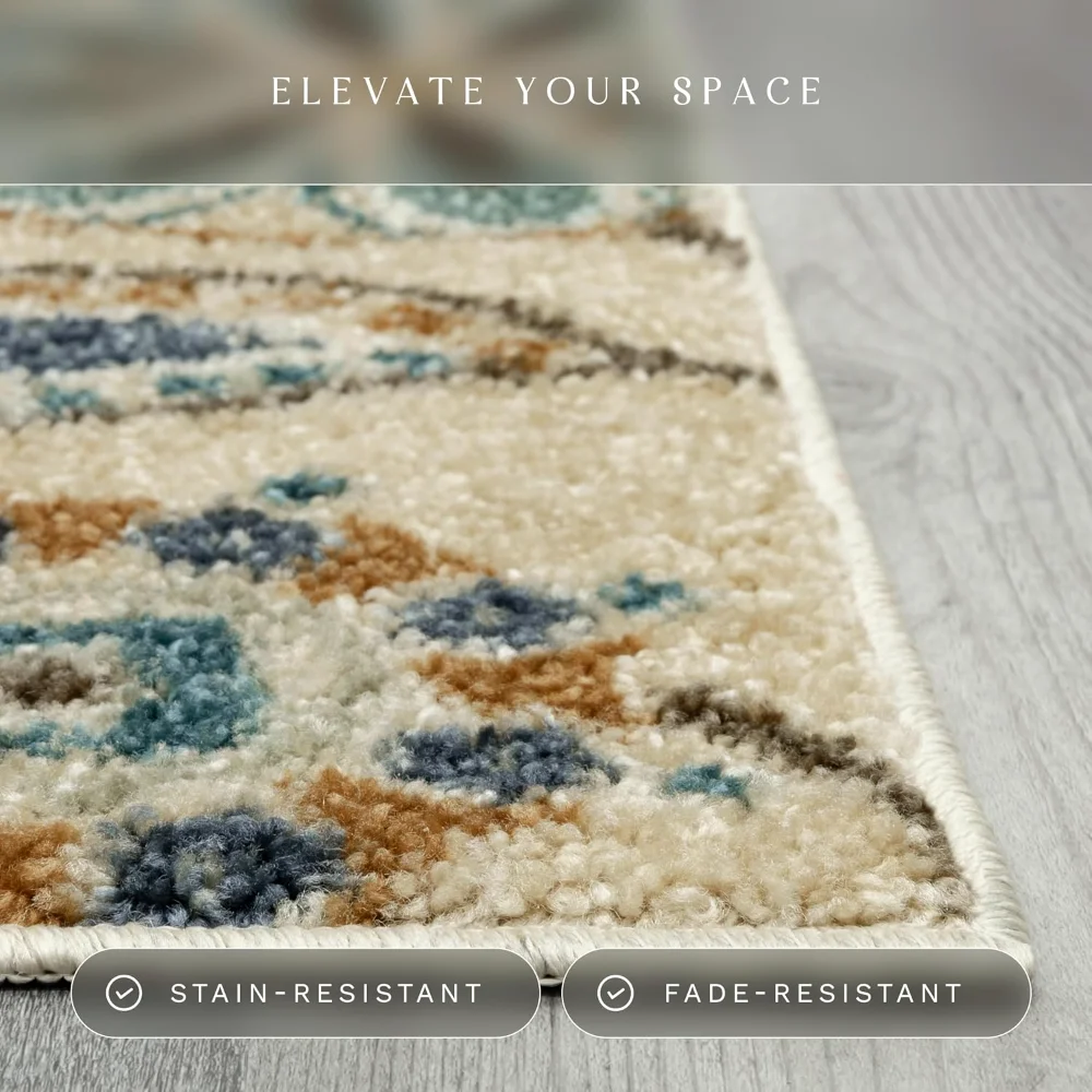 Reggie Floral Runner, 2' x 10', Beige, view 5
