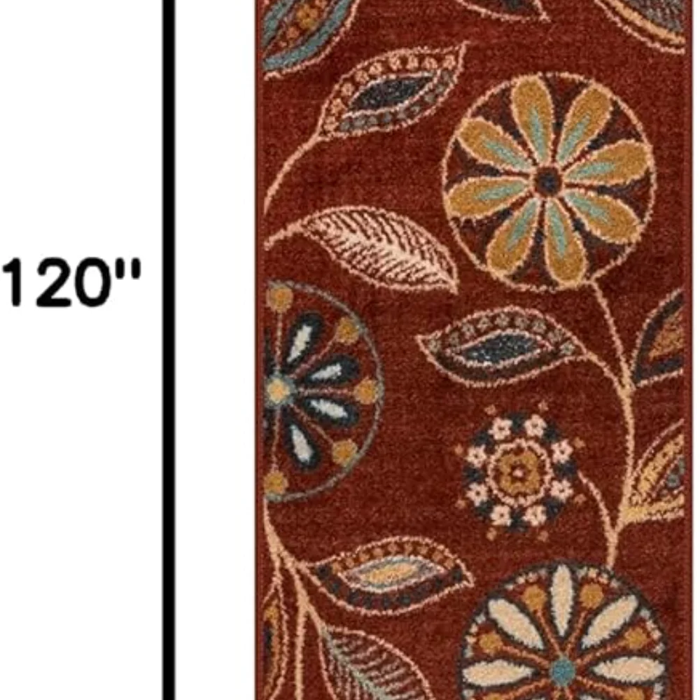 Reggie Floral Runner, 2' x 10', Merlot, view 2