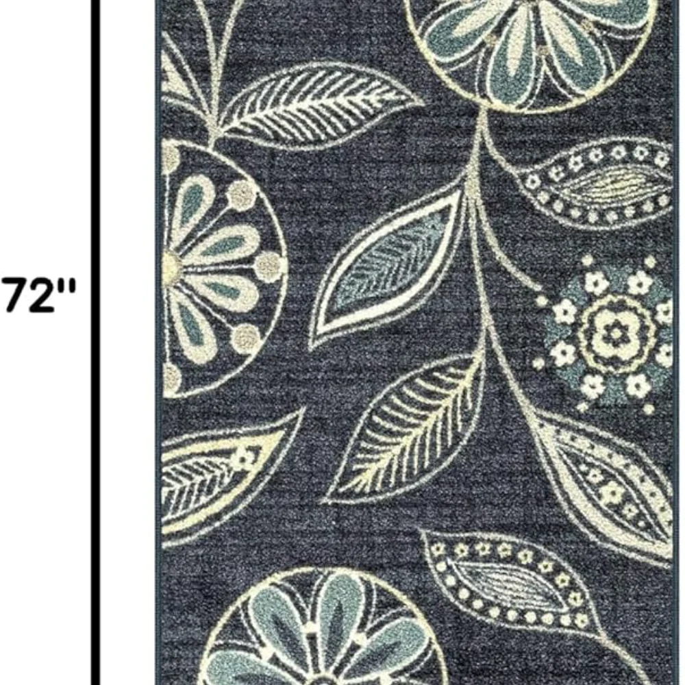 Reggie Floral Runner, 2' x 6', Blue, view 2