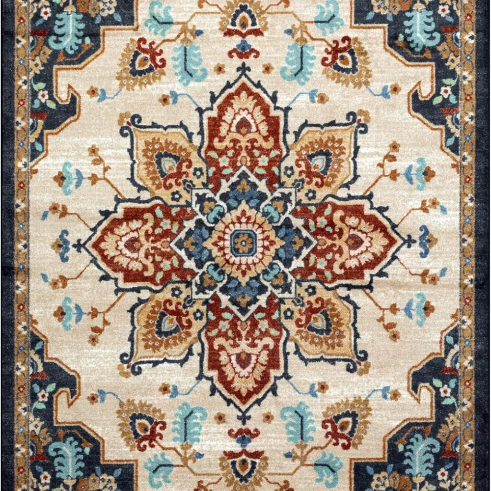 Ruby Oriental Pet Mat, 4'9" x 7', Red