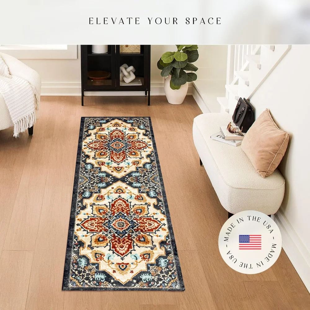 Ruby Oriental Runner, 2' x 6', Red, view 3