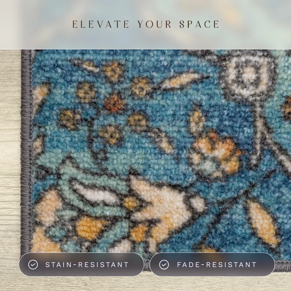 Sutton Oriental Area Rug, 4'9" x 7', Blue, view 4