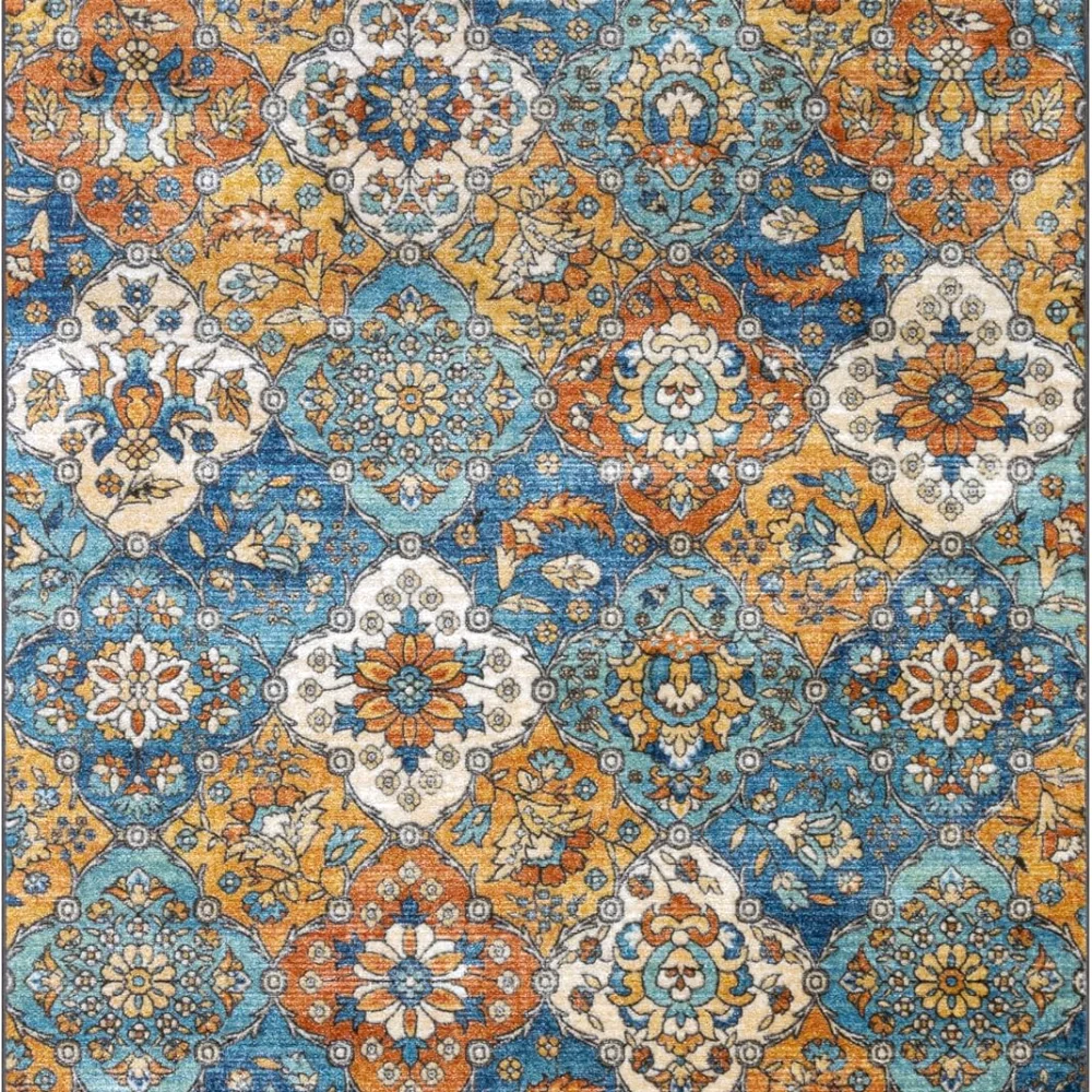 Sutton Oriental Area Rug, 4'9" x 7', Blue