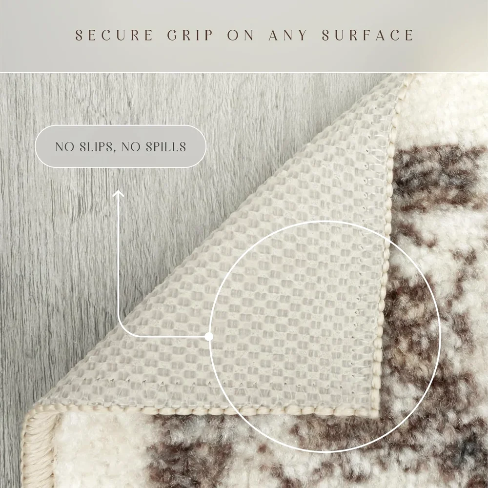 Tapestry Farmhouse Area Rug, 4'9" x 7', Taupe, view 6