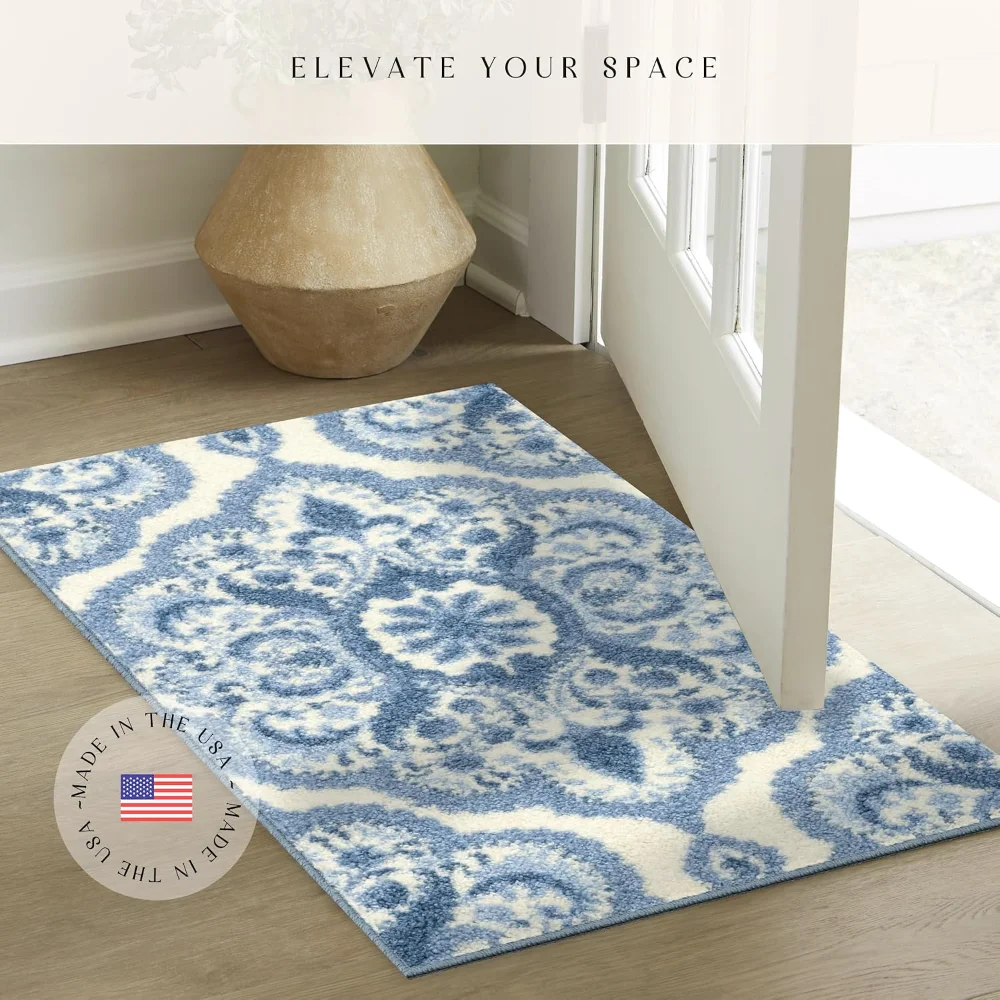 Vivian Medallion Accent Rug, 1'8" x 2'10", Blue, view 4