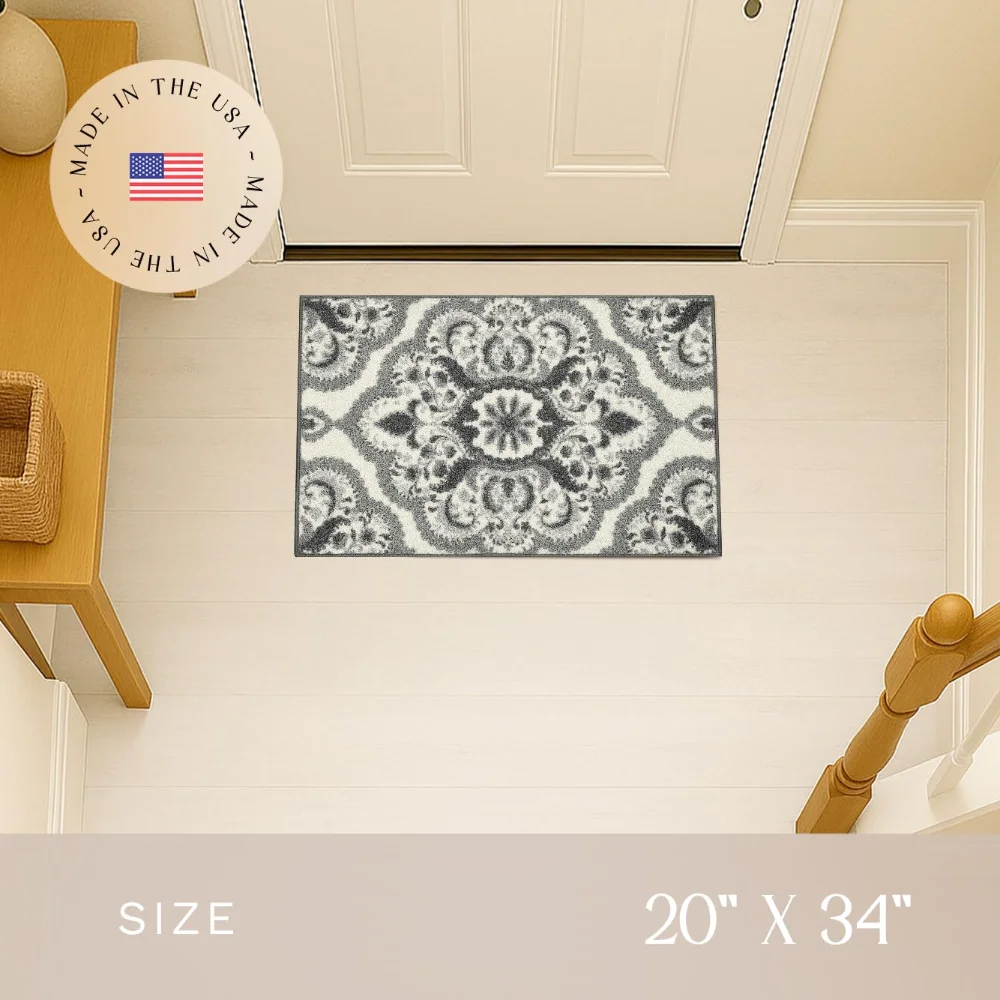Vivian Medallion Accent Rug, 1'8" x 2'10", Grey, view 2