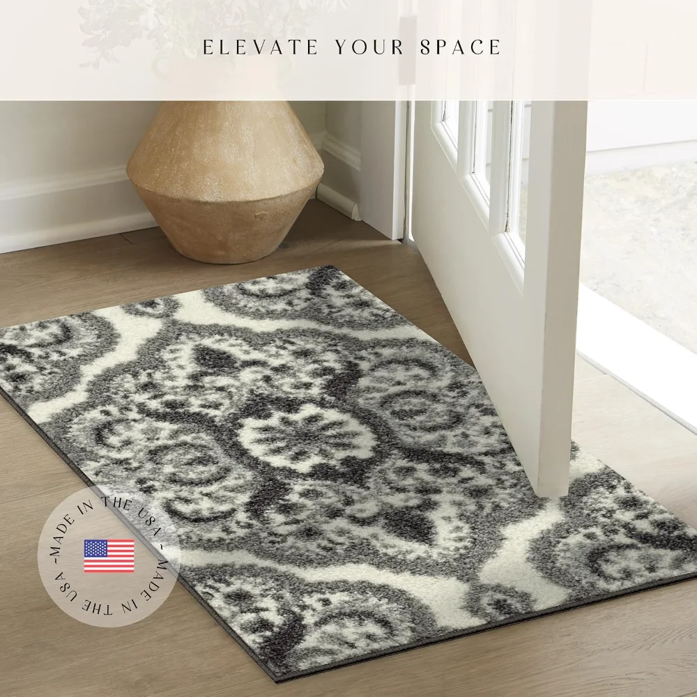 Vivian Medallion Accent Rug, 1'8" x 2'10", Grey, view 4