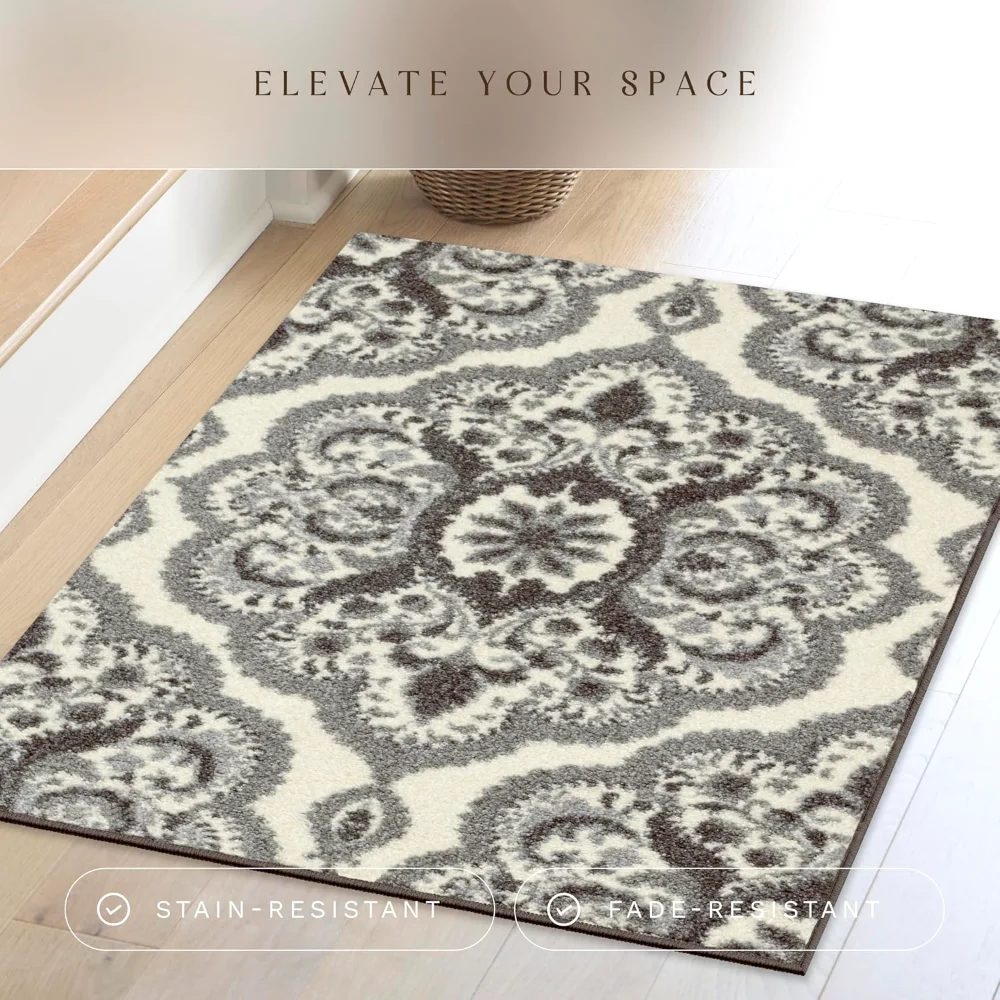 Vivian Medallion Accent Rug, 2'6" x 3'10", Grey, view 2