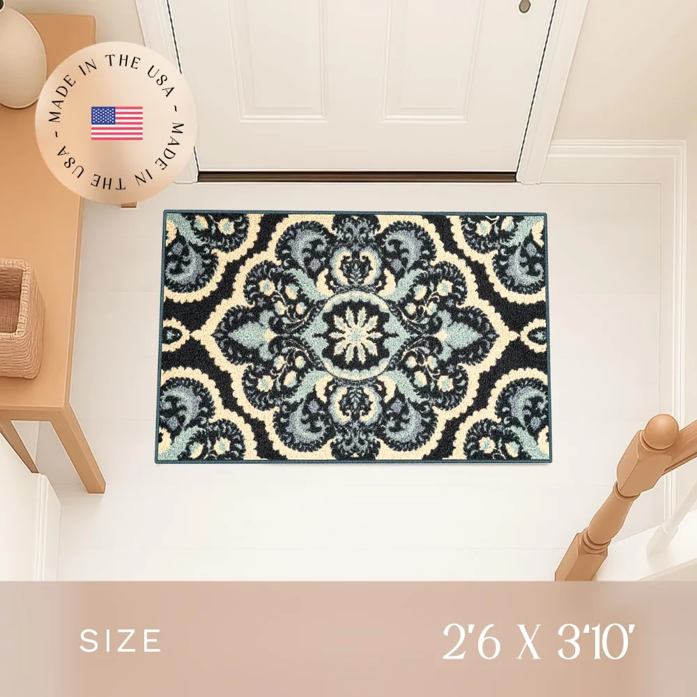 Vivian Medallion Accent Rug, 2'6" x 3'10", Persian Blue, view 2