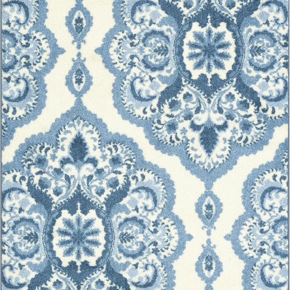 Vivian Medallion Pet Mat, 3'4" x 5', Blue